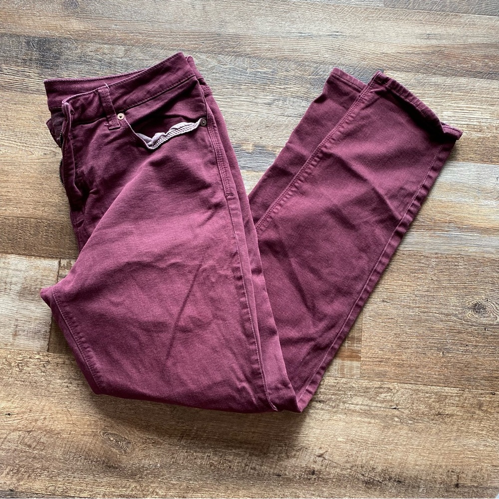 Stylus Skinny Ankle Pants Maroon
